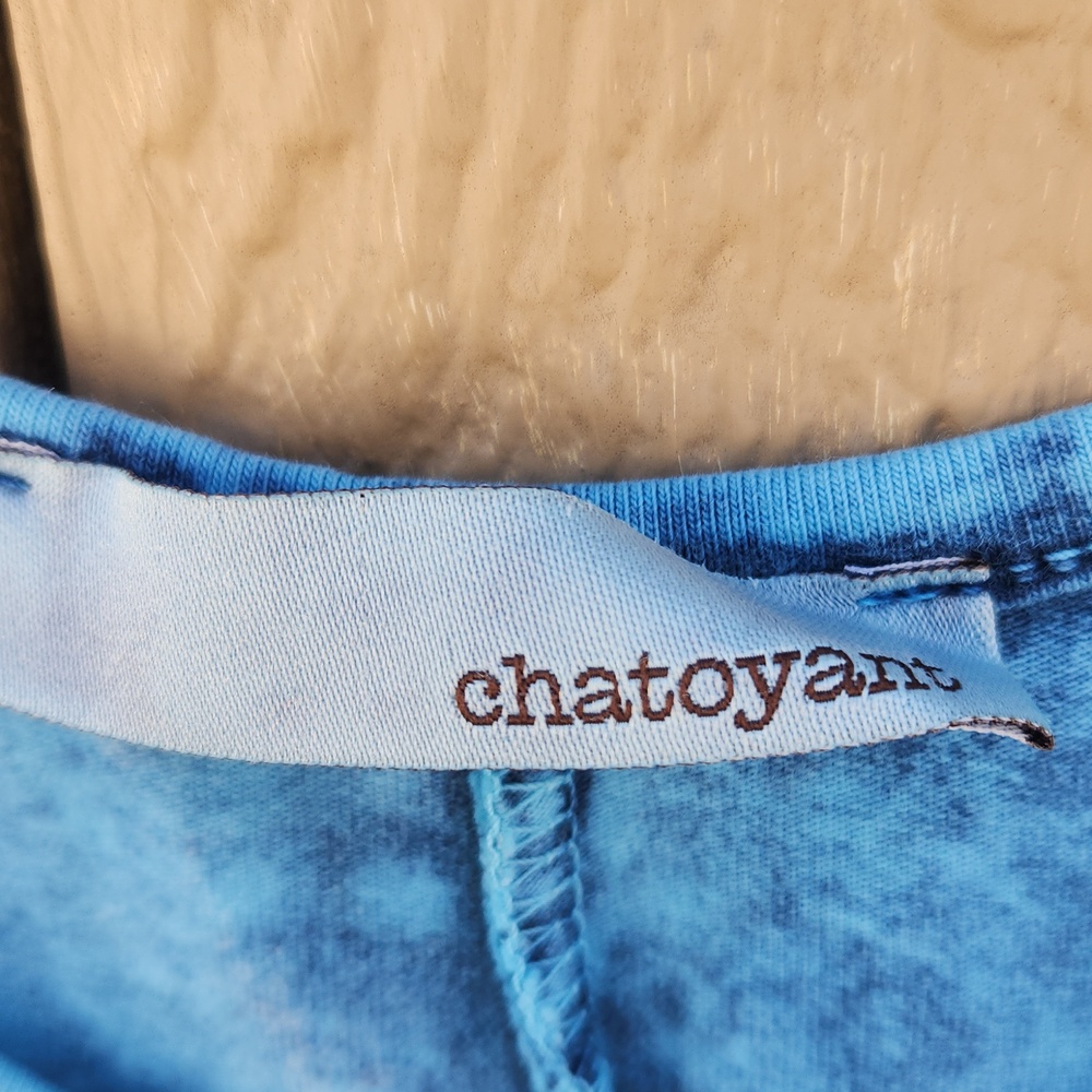 Chatoyant Earthy Soft Stretch Tank Dress Mineral Wash Cotton Large Blue Coastal - Picture 3 of 5